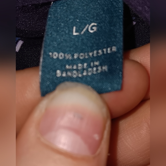 Perry Ellis Mens Navy Blue button up dress shirt long sleeve size Large - Picture 7 of 8